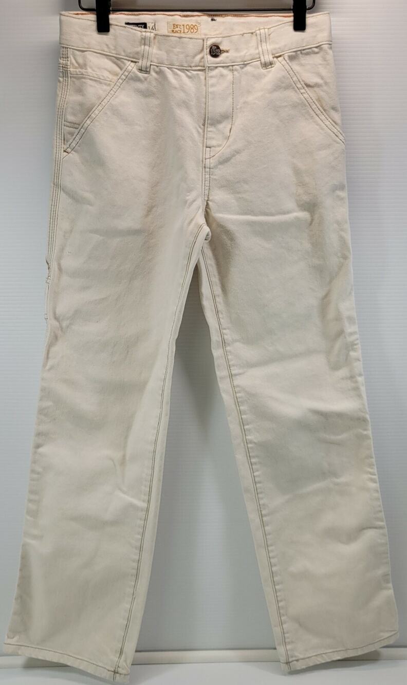 Est Place 1989 Utility Off White Denim Cotton Jeans Size 14